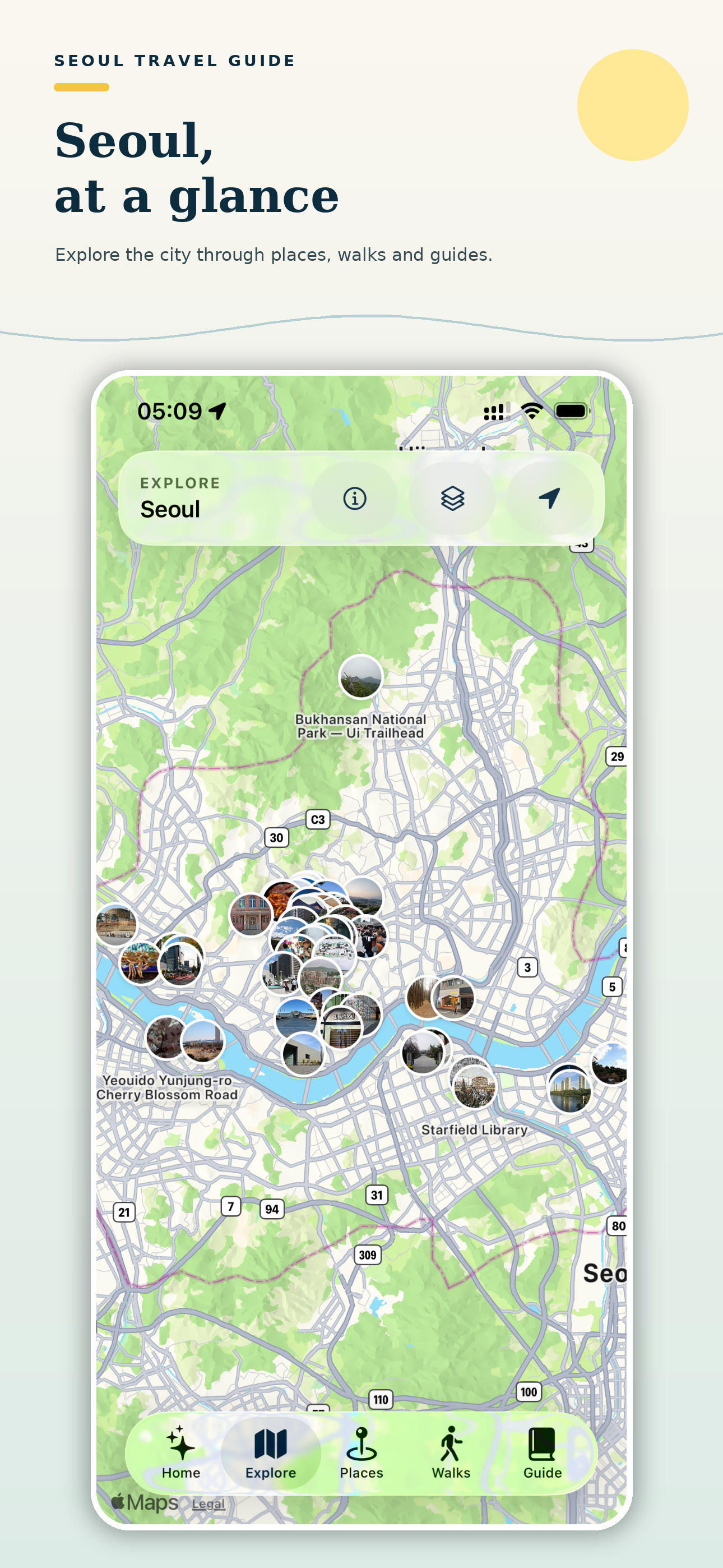 Travel Guide Seoul home screen