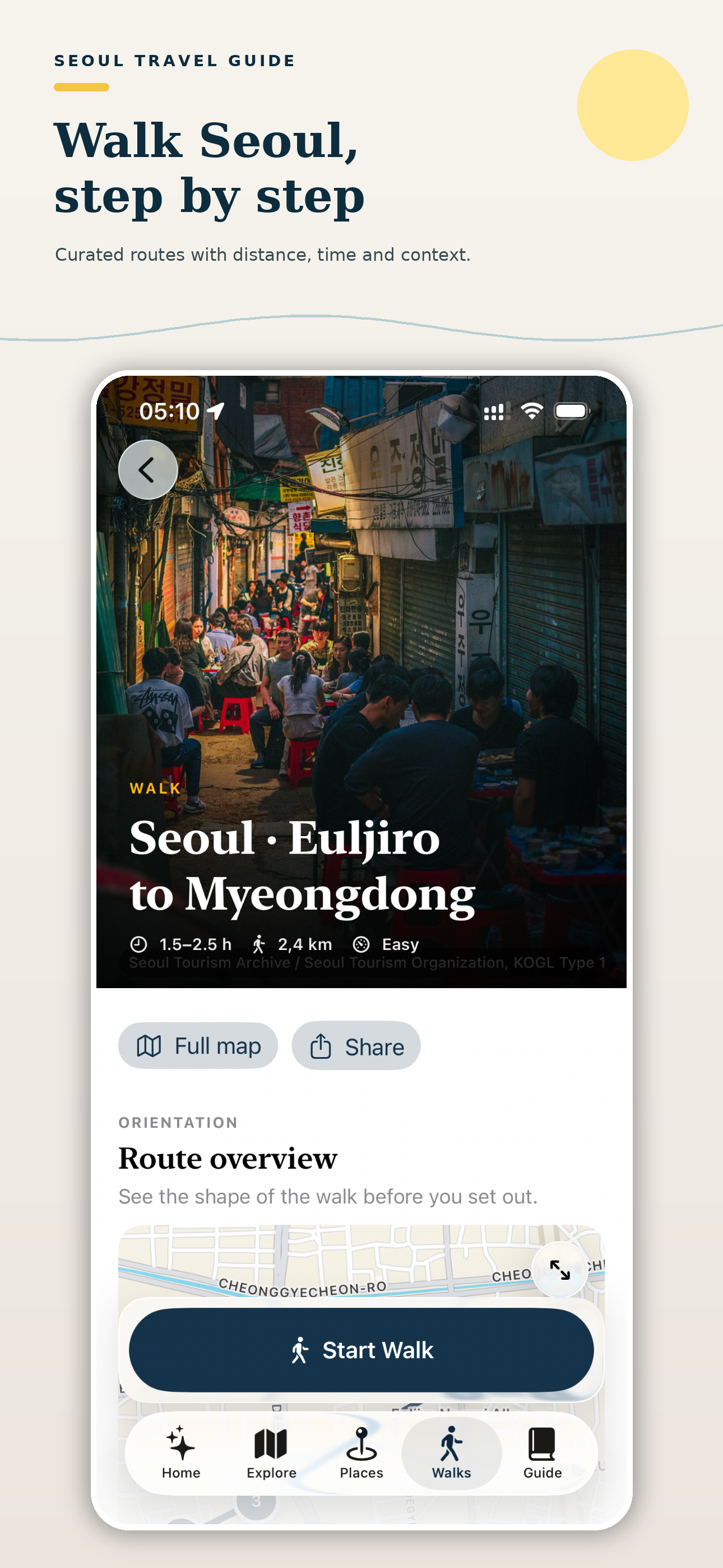 Travel Guide Seoul map screen